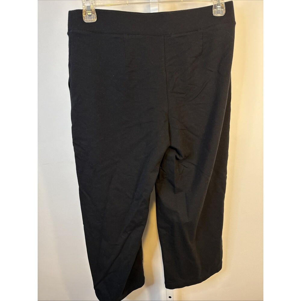 Pure J Jill Womens M Black Pima Cotton Modal Wide Leg Crop Pants Lounge Cozy - Picture 4 of 4